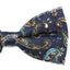 Mens Navy, Blue, Cream & Green Paisley Cotton Bow Tie & Pocket Square Set