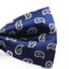 Mens Navy Blue & Silver Paisley Pattern Bow Tie