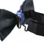Mens Navy Blue & Silver Paisley Pattern Bow Tie