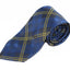 Mens Navy Blue & Yellow Plaid Striped Patterned 8cm Neck Tie