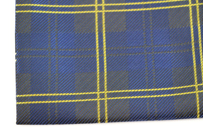 Mens Navy, Charcoal & Yellow Silk Pocket Square