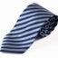 Mens Navy, Light Blue & White Striped Patterned 8cm Neck Tie