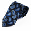 Mens Navy Mixed Blue Floating Paisley Patterned 8cm Neck Tie