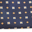 Mens Navy & Orange Flower Silk Pocket Square