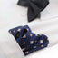 Mens Navy & Orange Flower Silk Pocket Square