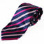 Mens Navy, Pink & Baby Pink Striped Patterned 8cm Neck Tie
