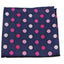 Mens Navy & Pink Polka Dot Silk Pocket Square