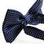 Mens Navy Plain Coloured Bow Tie With White Polka Dots