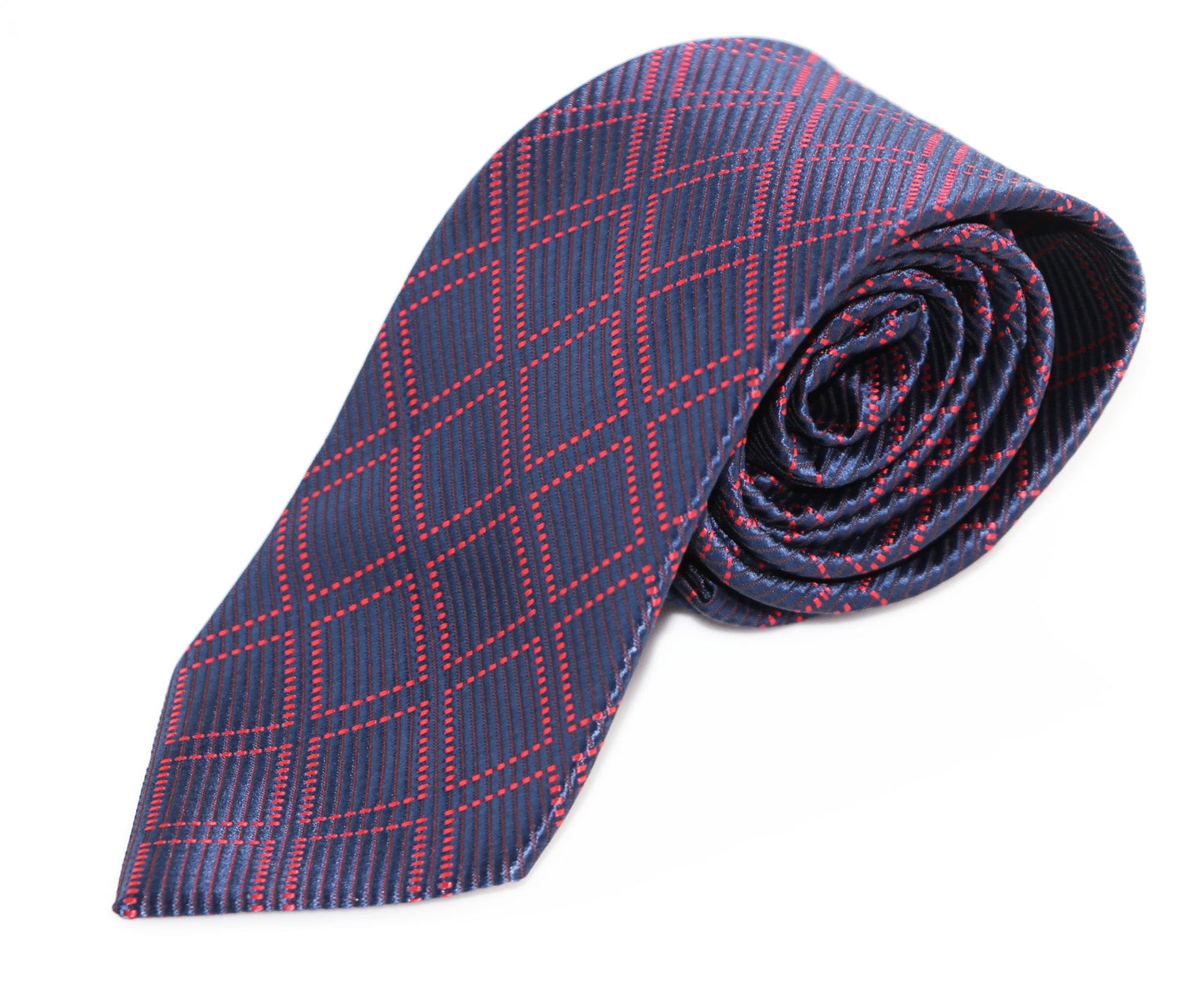 Mens Navy & Purple Reflecting Patterned 8cm Neck Tie