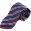 Mens Navy, Red And White Striped Patterned 8cm Neck Tie