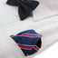Mens Navy & Red Striped Silk Pocket Square