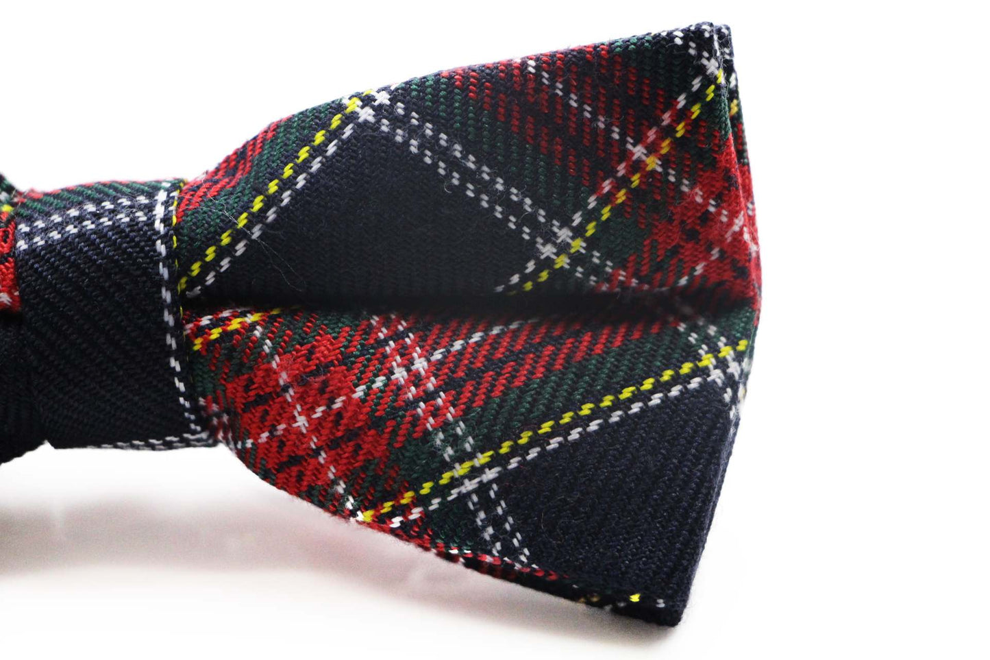 Mens Navy & Red Tarten Plaid Patterned Bow Tie