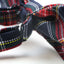 Mens Navy & Red Tarten Plaid Patterned Bow Tie