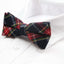 Mens Navy & Red Tarten Plaid Patterned Bow Tie