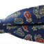 Mens Navy, Red, White, Yellow & Blue Paisley Cotton Bow Tie & Pocket Square Set