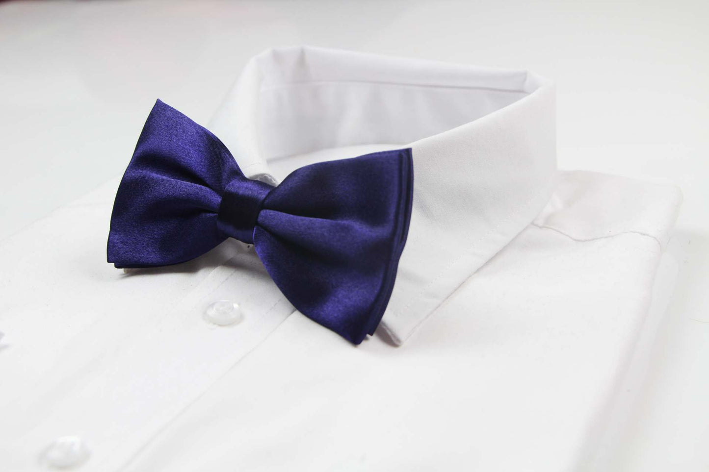 Mens Navy Solid Plain Colour Bow Tie