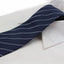 Mens Navy Striped 8cm Patterned Neck Tie