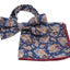 Mens Navy, White & Orange Paisley Cotton Bow Tie & Pocket Square Set