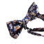 Mens Navy, White & Orange Paisley Cotton Bow Tie & Pocket Square Set