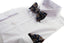 Mens Navy, White & Orange Paisley Cotton Bow Tie & Pocket Square Set