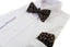 Mens Navy With Cream & Red Flowers Cotton Bow Tie & Pocket Square Set