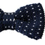 Mens Navy With Mini White Hearts Knitted Bow Tie