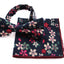 Mens Navy With Pink, Cream & Green Flowers Cotton Bow Tie & Pocket Square Set