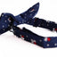 Mens Navy, With Red & White Clover Cotton Bow Tie & Pocket Square Set