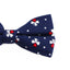 Mens Navy, With Red & White Clover Cotton Bow Tie & Pocket Square Set