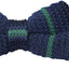 Mens Navy With Thin Bottle Green Stripe Knitted Bow Tie