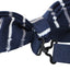 Mens Navy With White & Grey Thin Stripes Knitted Bow Tie