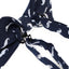 Mens Navy With White Moustache Cotton Bow Tie & Pocket Square Set