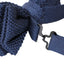 Mens Navy With White Polka Dots Knitted Bow Tie