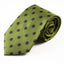 Mens Olive Green & Brown Polka Dot Patterned 8cm Neck Tie