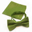Mens Olive Green With Silver Stars Matching Bow Tie & Pocket Square Set