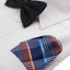 Mens Orange & Blue Checkered Silk Pocket Square