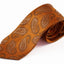 Mens Orange & Brown Paisley Patterned 8cm Neck Tie