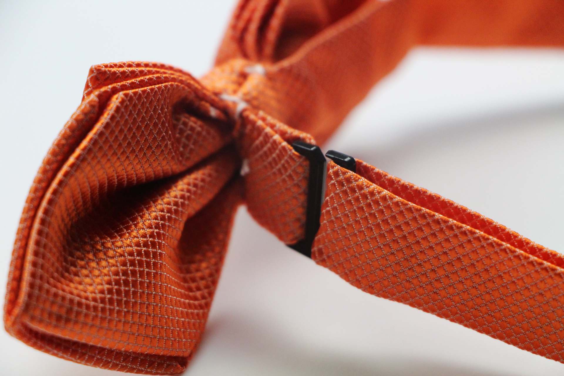 Mens Orange Diamond Shaped Checkered Bow Tie