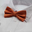 Mens Orange Plain Coloured Checkered Bow Tie