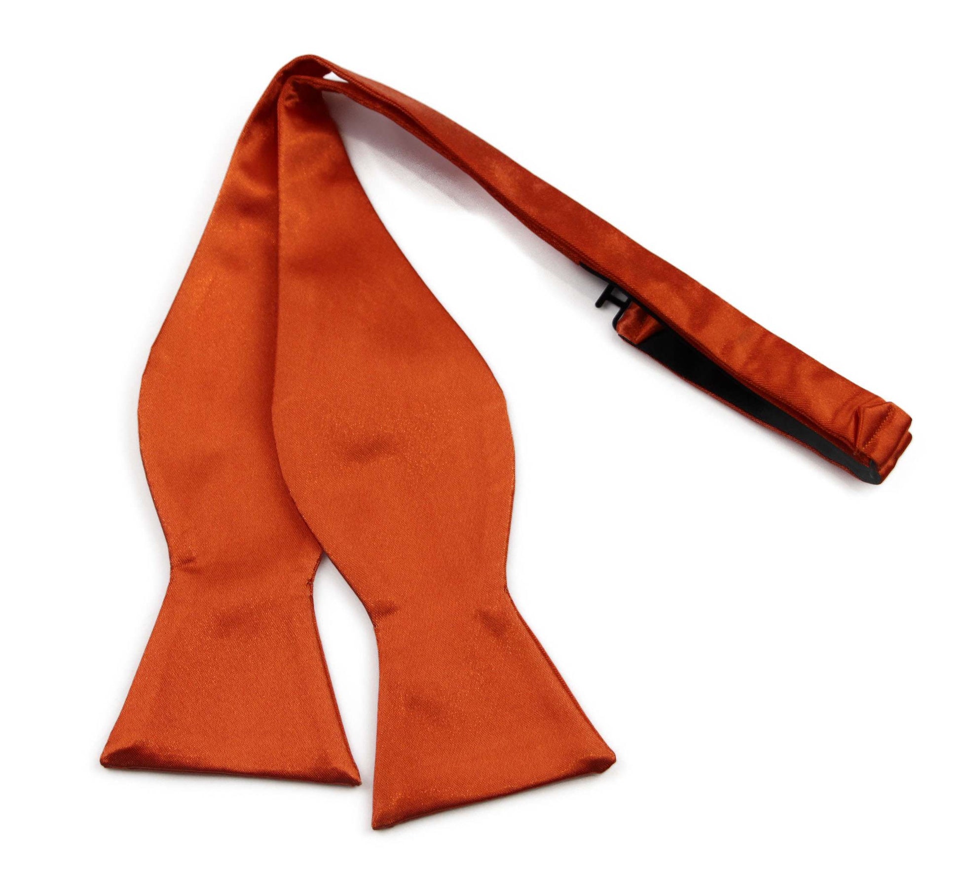 Mens Orange Self Tie Bow Tie