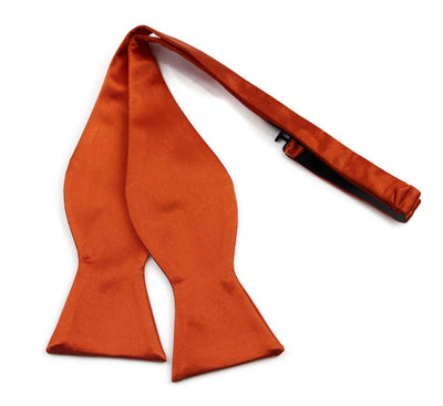 Mens Orange Self Tie Bow Tie