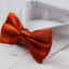 Mens Orange Solid Plain Colour Bow Tie