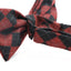 Mens Orange Thick Plaid Double Layered Cotton Checkered Bow Tie