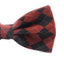 Mens Orange Thick Plaid Double Layered Cotton Checkered Bow Tie