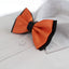 Mens Orange Two Tone Layered Bow Tie