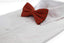 Mens Orange With Green Star Patterned Cotton Bow Tie