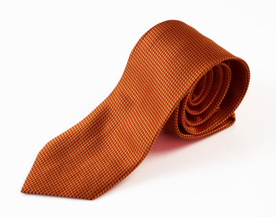 Mens Orange & Yellow Grid Patterned 8cm Neck Tie