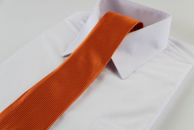 Mens Orange & Yellow Grid Patterned 8cm Neck Tie