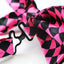 Mens Pink & Black Checkered Block Patterned Bow Tie