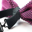 Mens Pink & Black Cross-Hatched Knitted Bow Tie